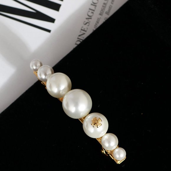 Tory Burch Glass Pearl White Hair Clip main image 4